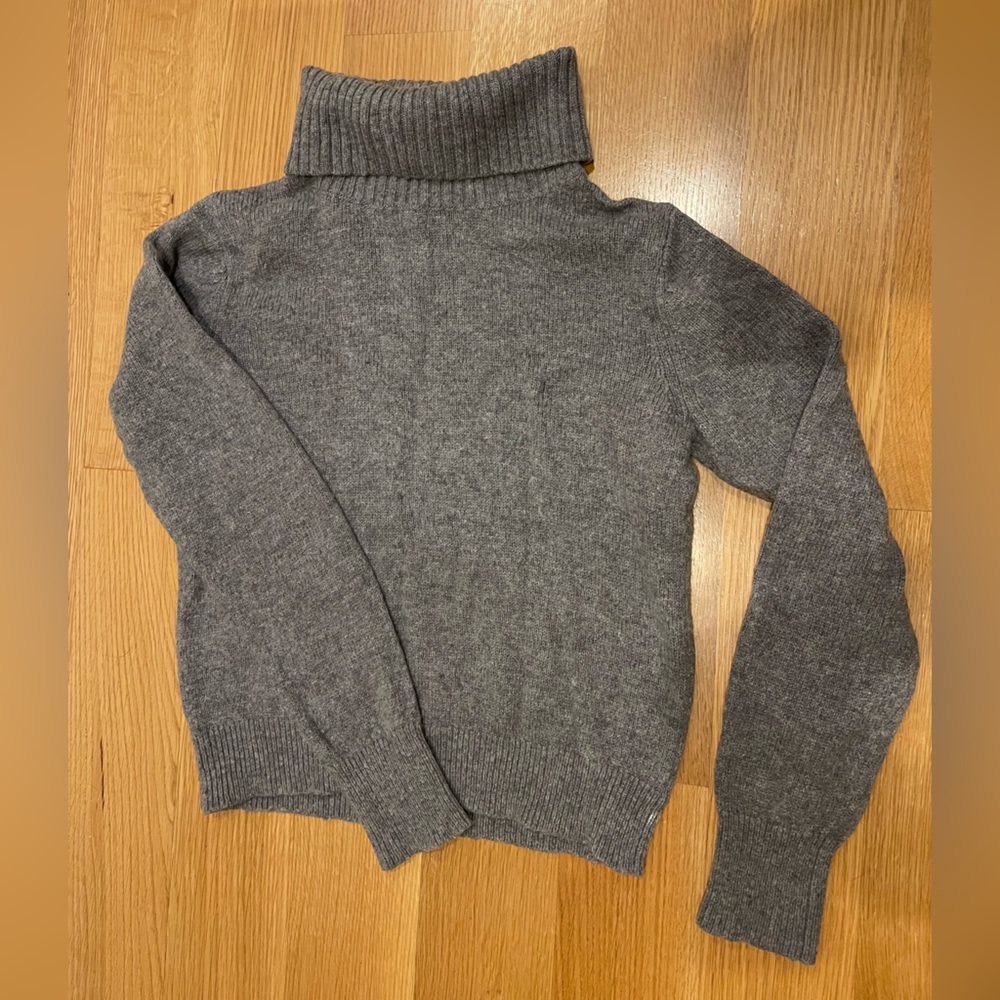 Gray turtleneck sweater